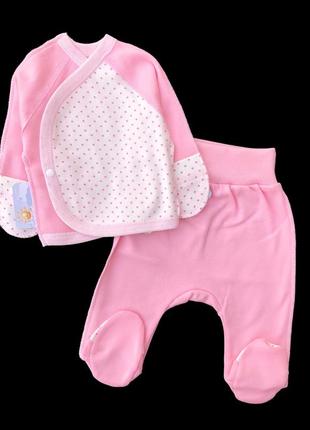 Комплект 2в1: льоля, повзунки "принт", інтерлок тм “happy tot” (50 см) (сорочечка з повзунками)