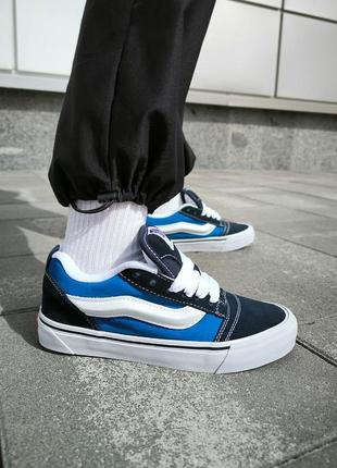 Классные женские и мужские кеды vans knu skool navy blue синие