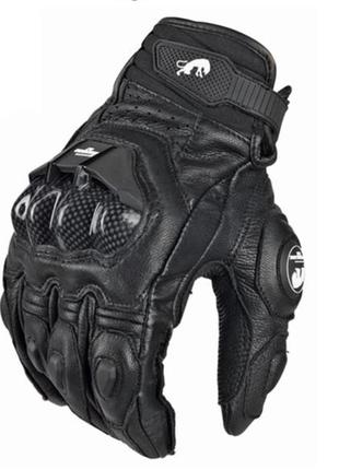 Мотоциклетные перчатки кожаные с защитой костяшек furygan l черный