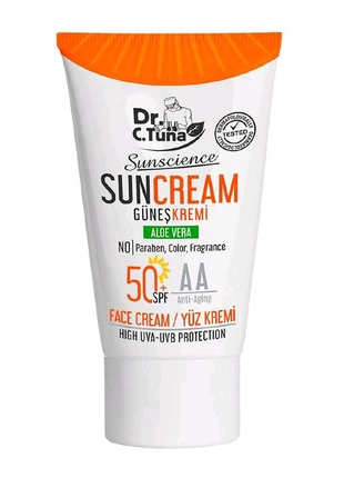 Сонцезахисний крем для обличчя spf50+ dr.tuna