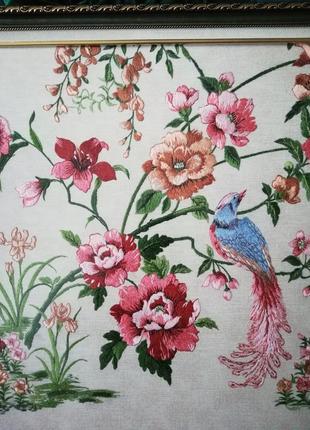 Вишита гладдю картина "райська пташка"