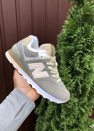 New balance 37 38 39 40 41 зимові кросівки світлі