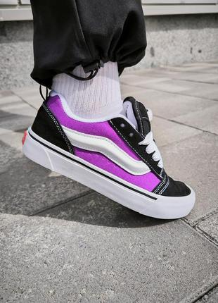 Круті жіночі та чоловічі кеди vans knu skool purple фіолетові