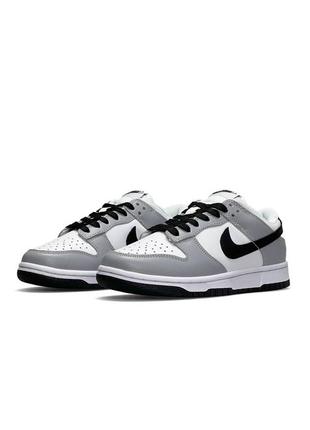 Nike sb dunk low prm white grey black3 фото