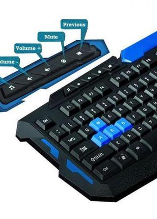 Бездротові клавіатури hk-8100, ігровий комплект миша та клавіатура usb, набір gi-951 для геймерів10 фото