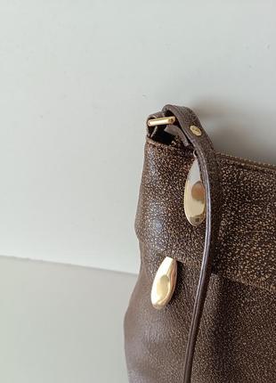 Стильная кожаная бронзовая сумка сумочка через плечо кросс боди шопер на молнии6 фото