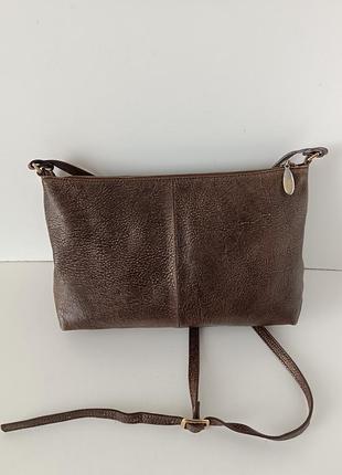 Стильная кожаная бронзовая сумка сумочка через плечо кросс боди шопер на молнии2 фото