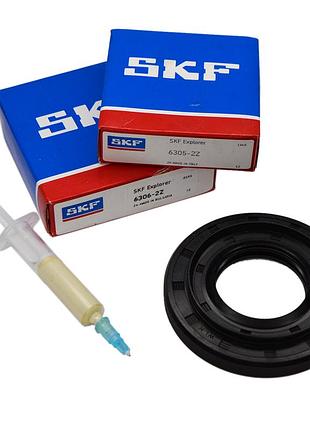 Ремкомплект подшипников  skf 6 306 zz и skf 6 305 zz, сальник 35x72x10/12 и смазка для  bosch , siemens