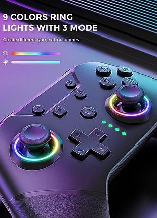Контроллер echtpower wireless switch pro геймпад для switch/switch lite/switch oled, турбо-контроллер bluetoot 4