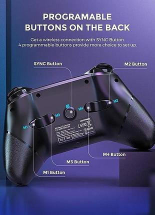 Контроллер echtpower wireless switch pro геймпад для switch/switch lite/switch oled, турбо-контроллер bluetoot 2