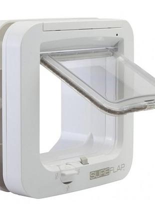Дверцята trixie автоматичні "sureflap 4-way" для котів і собак 21 см х 21см білий
