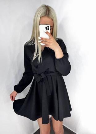 Платье черное изумруд на запах чорна сукня4 фото