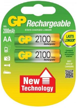 Аккумулятор gp aa r06 ni-mh 2100 mah 2шт цена за 1 елемент. 210aahc-uc2