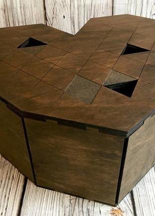 Подарочная деревянная коробка "большое сердце"