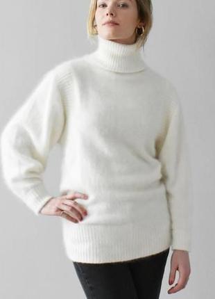 Жіночий светр джемпер білий ангора пухнастий р.s,м товстий теплий корея