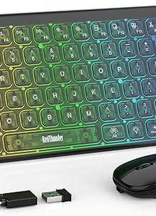 Redthunder k30 тонка бездротова клавіатура та миша rgb 2.4 mac/win/android англійська розкладка