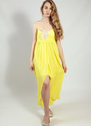 Плаття жіноче вечірнє в підлогу жовте rinascimento код r2415 фото