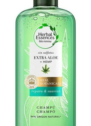 Відновлювальний шампунь herbal essences bio: renew extra aloe & hemp shampoo 380 мл
