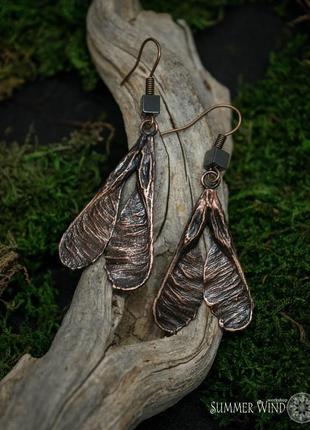 Сережки ′крилатки з гематитом′1 фото