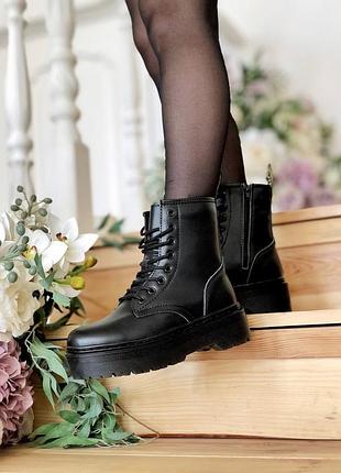 Черевики dr.martens jadon black fur черевики на хутрі