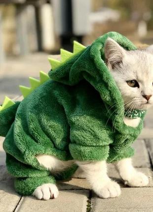 Одяг для домашніх тварин resteq, костюм динозавра для котів, розмір l
