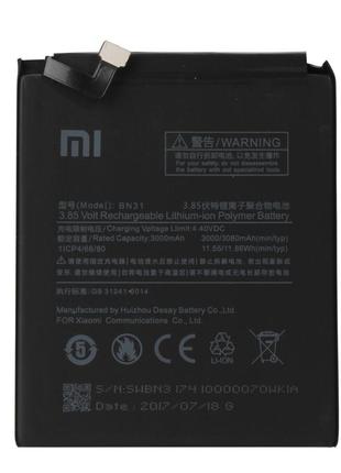Аккумулятор для xiaomi bn31 (mi a1, mi5x, redmi note 5a) 3080мач