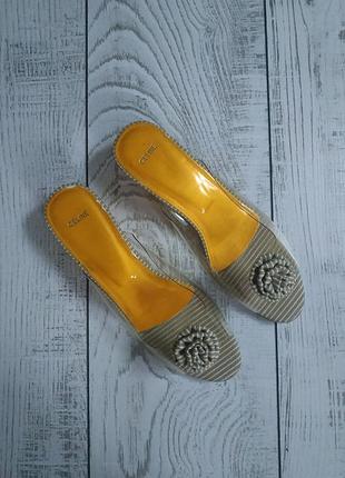 Вінтажні силіконові шльопанці celine pp 38