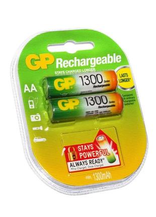 Аккумулятор gp aa r06 ni-mh 1300 mah 2шт цена за 1 елемент