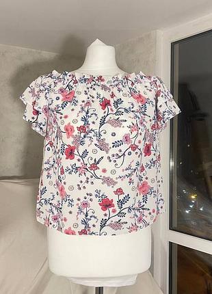 Красивый шифоновый топ на резинке цветочный принт, dorothy perkins