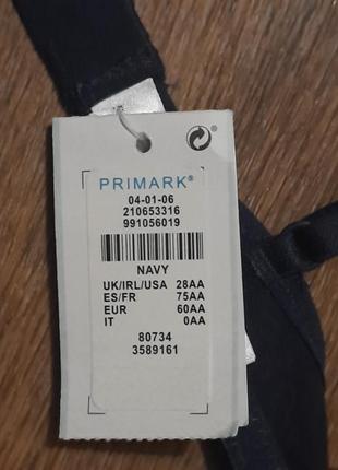 Новий базовий синій бюстгалтер р.28 aa 60 aa від primark , поролон , без кісточок9 фото