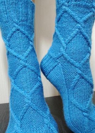 Женские вязаные носки из полушерстяной пряжи8 фото