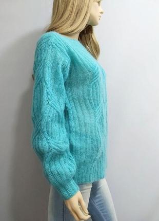 Жіночий в'язаний светр з мохеру6 фото