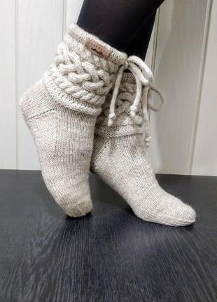 Вязаные женские носки из специальной носочной пряжи6 фото
