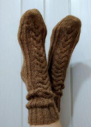 В'язані жіночі шкарпетки з верблюжої вовни7 фото
