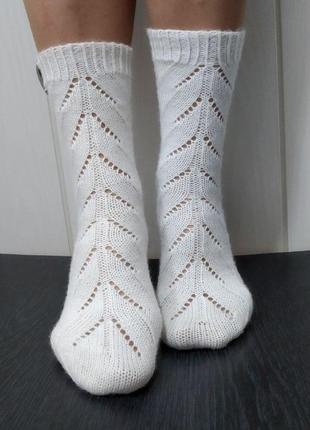 В'язані жіночі шкарпетки з спеціальної шкарпеткової пряжі4 фото