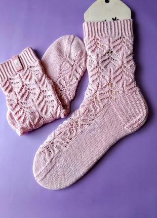 В'язані жіночі шкарпетки з спеціальної шкарпеткової пряжі5 фото