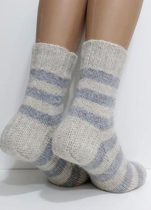 Вязаные женские носки из пряжи с альпакой3 фото