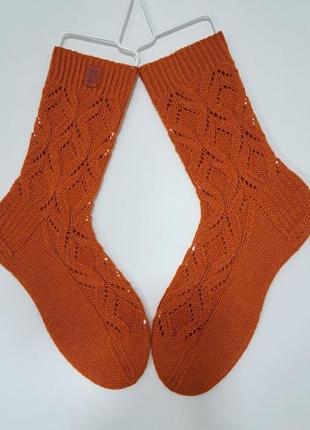 Женские вязаные носки из специальной носочной пряжи9 фото