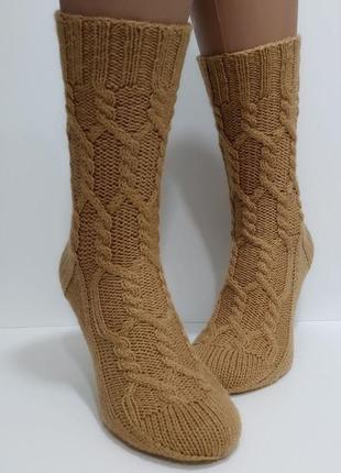 Женские вязаные носки из полушерстяной пряжи5 фото