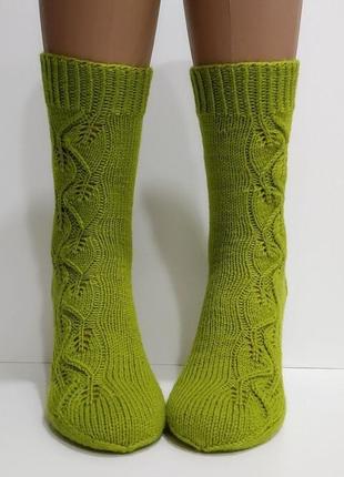 Женские вязаные носки из полушерстяной пряжи3 фото