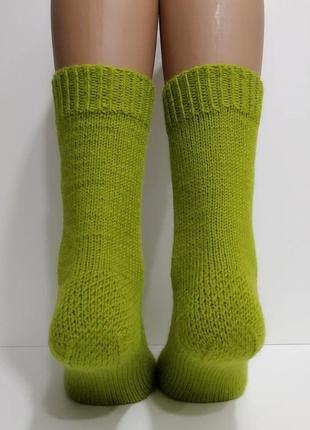 Жіночі в'язані шкарпетки з напіввовняної пряжі5 фото
