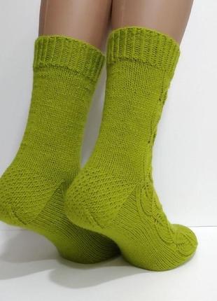 Жіночі в'язані шкарпетки з напіввовняної пряжі9 фото