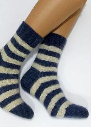 В'язані жіночі шкарпетки з пряжі з альпака1 фото