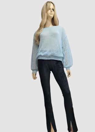 Женский вязаный свитер из мохера8 фото