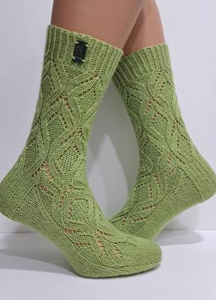 Жіночі в'язані шкарпетки із спеціальної шкарпеткової пряжі4 фото