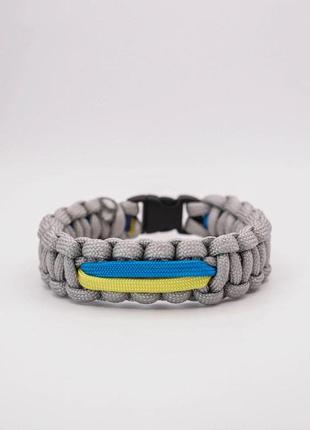 Паракордовый браслет cobra с желто-голубой ленточкой на пластиковой застежке, размер и цвет под заказ5 фото