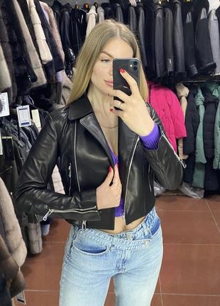 Косуха натуральная 🖤куртка кожаная косуха женская черная косуха