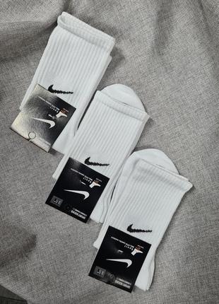 Шкарпетки nike високі білі унісекс від 36р до 44р, білі шкарпетки2 фото