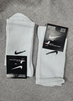 Шкарпетки nike високі білі унісекс від 36р до 44р, білі шкарпетки3 фото