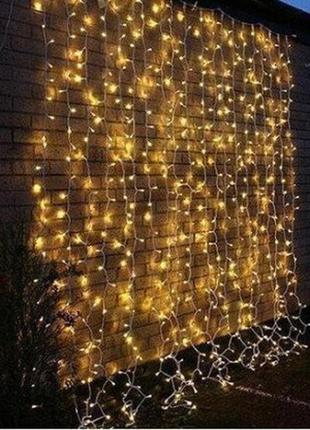 Вулична світлодіодна новорічна гірлянда "завіса" з мерехтінням5 фото